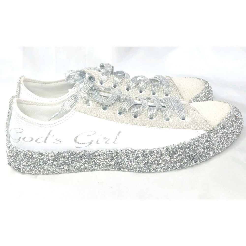 Converse Chuck Taylors Bling Custom Shoes Women's Shoes Size 11 ~Gods Girl